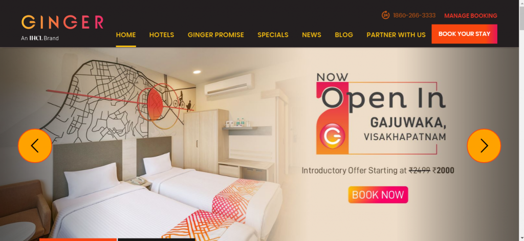 It’s an online booking and reservation system for Ginger group of hotels.