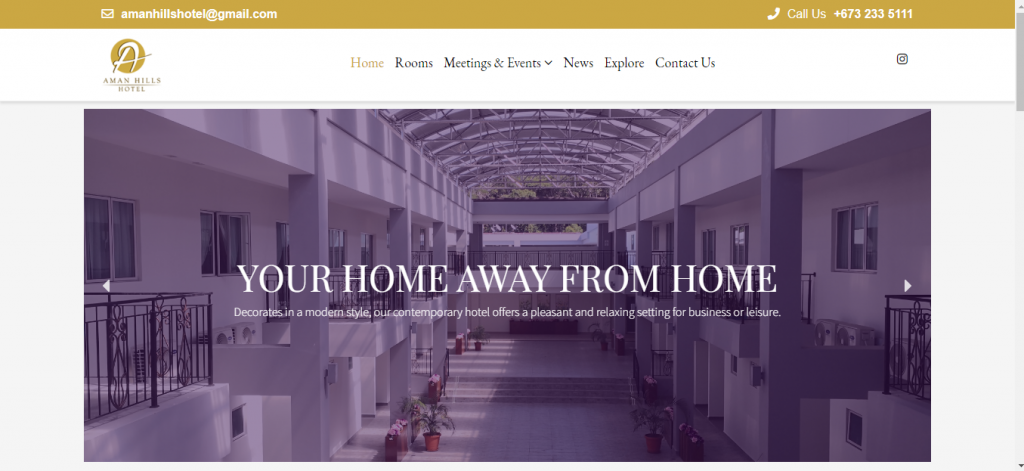 Brunei based hotel website and room reservation system.