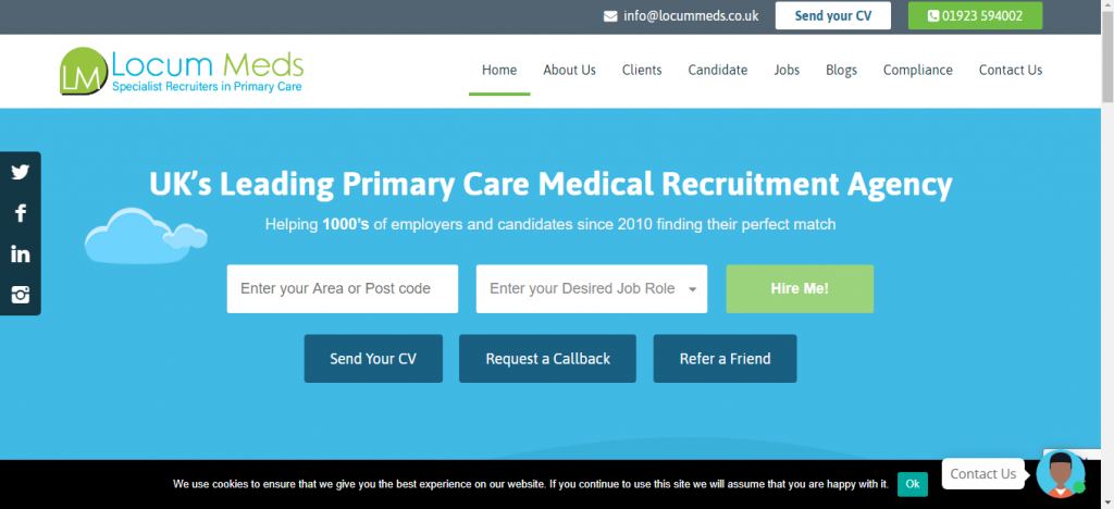 Medical recruitment agency in UK.