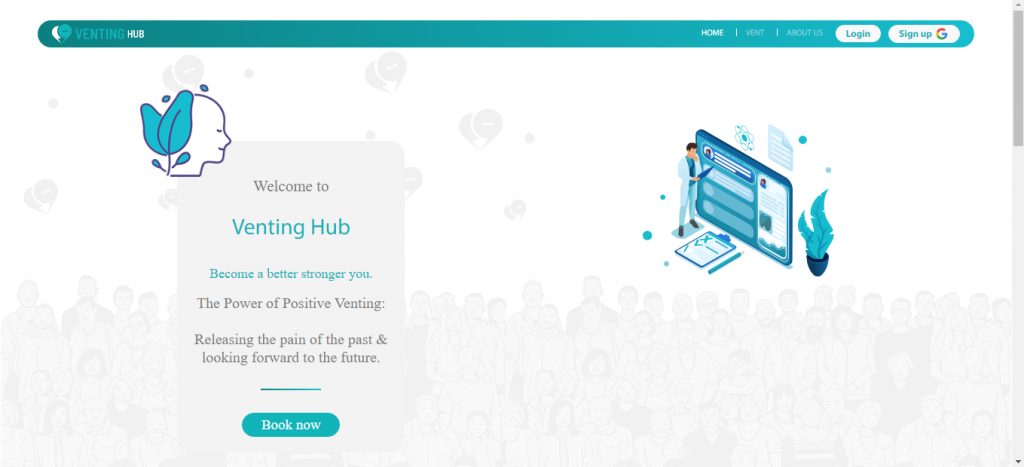 Online booking system for venting therapy.