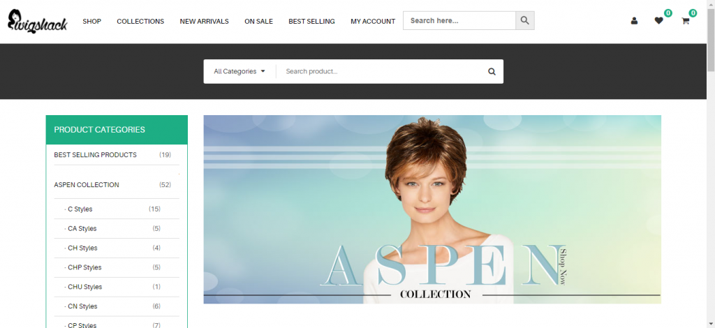 Online Shop to sell Hair Wigs.